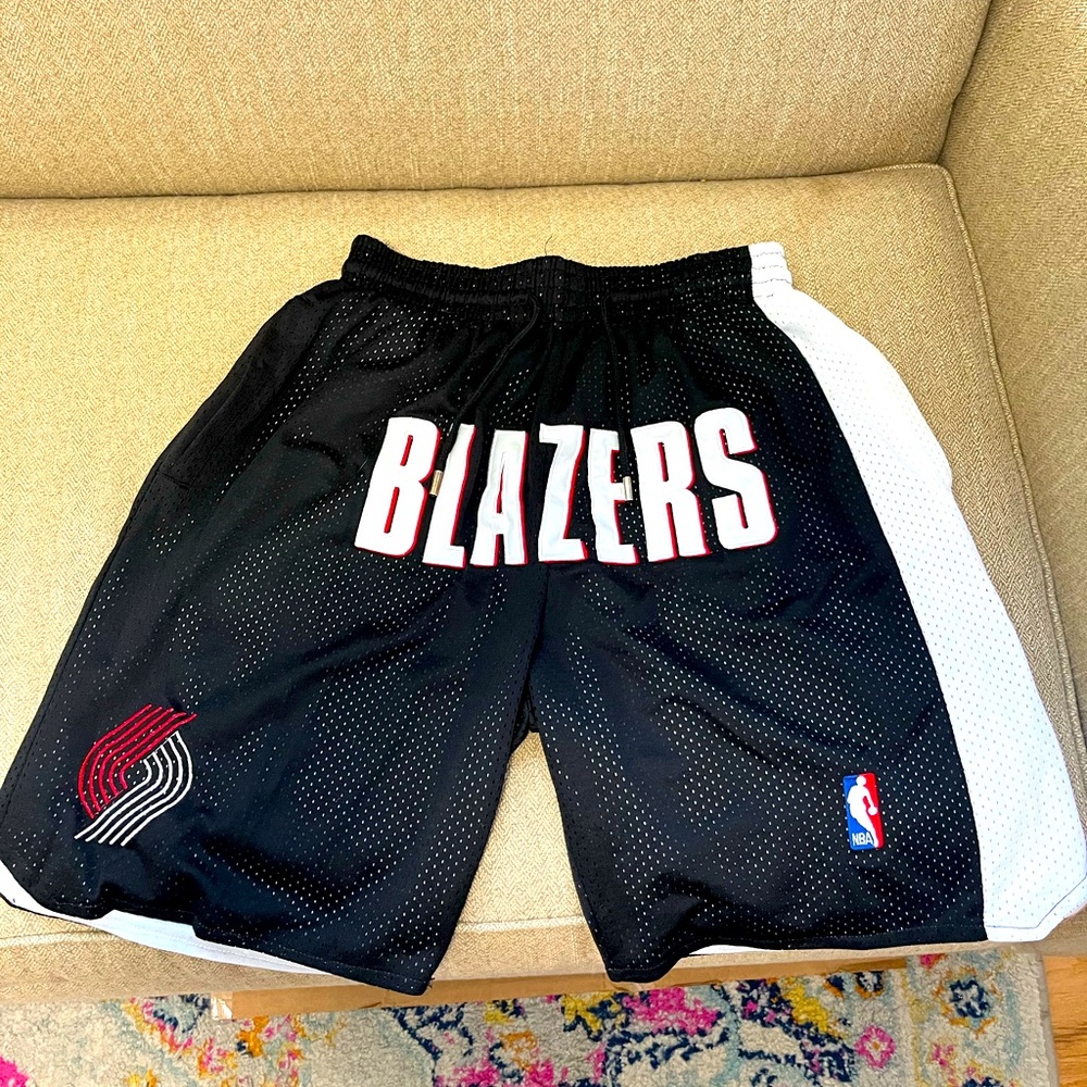 Just Don black Blazers retro shorts. Size L. Good condition. Lightly worn